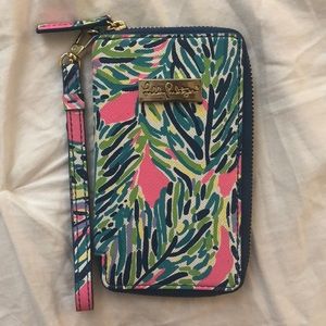 Lilly Pulitzer Leather Wristlet Wallet Phone Case